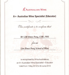 Australian Wine Educator Cert